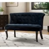 Jane 47" Velvet Button-tufted And Wing Back Loveseat Solid Wood And Cabriole Legs For Living Room And Bedroom | ARTFUL LIVING DESIGN