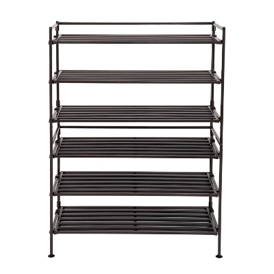 Seville Classics 2pk 3 Tier Stackable Resin Slat Shoe Racks Espresso 5 Seville Classics 2pk 3 Tier Stackable Resin Slat Shoe Racks Espresso - Image 5