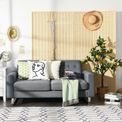 Costway 4 Panel Room Divider Screen Portable Folding 6 Ft Partition Screen 2 Costway 4 Panel Room Divider Screen Portable Folding 6 Ft Partition Screen - Image 2