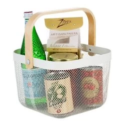 Simplify Mesh Tote With Bamboo Handle White -Cozy Living Deals Store GUEST 0e37f186 f729 43f7 b7fb 873bb2a267ca