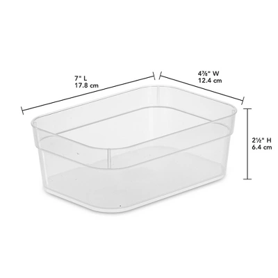 Sterilite Medium Storage Tray Containers With Sturdy Banded Rim And Textured Bottom For Desktop And Drawer Household Organization, Clear, 48 Pack 4 Sterilite Medium Storage Tray Containers With Sturdy Banded Rim And Textured Bottom For Desktop And Drawer Household Organization, Clear, 48 Pack - Image 4