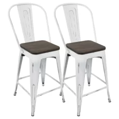 Set Of 2 24" Oregon Industrial High Back Counter Height Barstools - LumiSource 19 Set Of 2 24" Oregon Industrial High Back Counter Height Barstools - LumiSource -Cozy Living Deals Store GUEST 0f20cda6 f851 4a86 8876 d0a276cd80fb