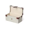 Park Hill Collection Antique Canvas Box With Genuine Leather