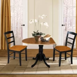 Set Of 3 42" Dual Table With 2 Madrid Chairs Dining Sets Black/Red - International Concepts -Cozy Living Deals Store GUEST 0f2a6f46 5848 4f6d 8476 1ddd5b31aa0f
