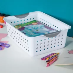 Sterilite Ultra Ventilated Open Top Plastic Storage Organizer Basket With Gray Contoured Carrying Handles 11 Sterilite Ultra Ventilated Open Top Plastic Storage Organizer Basket With Gray Contoured Carrying Handles -Cozy Living Deals Store GUEST 0f88361e c24f 4431 a524 e9acc3eb4209