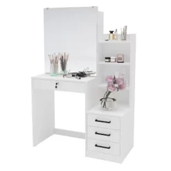 Hannah Vanity With Mirror White - Polifurniture -Cozy Living Deals Store GUEST 0fdb7d1c 0f7f 46ab 9dc6 c0d445413018