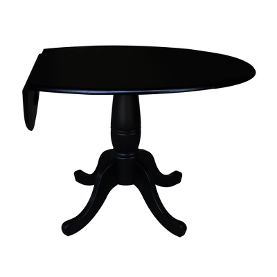 Davidson Round Dual Drop Leaf Pedestal Table Black - International Concepts 2 Davidson Round Dual Drop Leaf Pedestal Table Black - International Concepts - Image 2