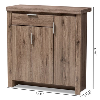 Laverne Modern And Contemporary Oak Finished Shoe Cabinet Brown - Baxton Studio 9 Laverne Modern And Contemporary Oak Finished Shoe Cabinet Brown - Baxton Studio - Image 9