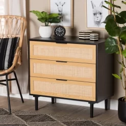 Maureen Wood And Rattan 3 Drawer Dresser Espresso/Natural Brown - Baxton Studio 11 Maureen Wood And Rattan 3 Drawer Dresser Espresso/Natural Brown - Baxton Studio -Cozy Living Deals Store GUEST 10a19888 5c53 4636 a13a 81898ec6e4a2