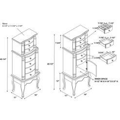 Sedalia Jewelry Armoire Gray - Powell Company -Cozy Living Deals Store GUEST 10f2739e fbb1 47da 9b04 c8d86b7454dc