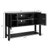 Costway Barn Door TV Stand Console Sideboard Buffet For TVs Up To 60'' W/Storage Cabinets