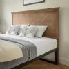 Flash Furniture Fiona Herring Bone Wooden Adjustable Headboard For Universal Metal Bed Frames