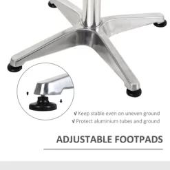 HOMCOM 24” Adjustable Square Stainless Steel Top Aluminum Standing Bistro Bar Table -Cozy Living Deals Store GUEST 12122c37 f204 46bd af9a 6d60629f2850
