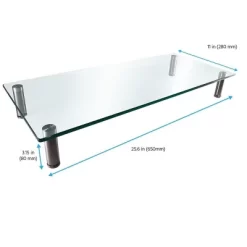 Monoprice Multimedia Riser Desktop Monitor Stand - Medium, 25.6 X 11.0 Inches, Clear Glass - Workstream Collection -Cozy Living Deals Store GUEST 122a794c 29ed 453d 9a95 51be997ebaa2