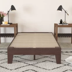 Merrick Lane Eduardo Platform Bed Frame, Solid Wood Platform Bed Frame With Slatted Support, No Box Spring Needed -Cozy Living Deals Store GUEST 12e9ec6a 85c7 462e a400 e4327114527a