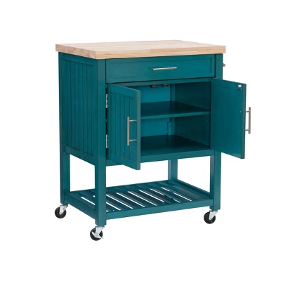Abigail Kitchen Cart Teal - Powell Company 2 Abigail Kitchen Cart Teal - Powell Company - Image 2