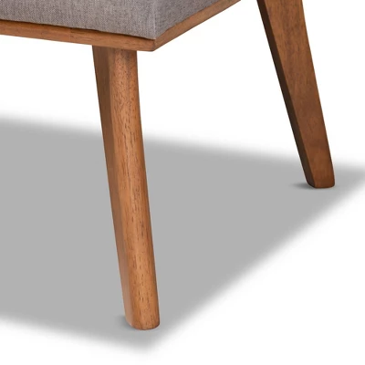 3pc Odessa Mid-Century Modern Fabric Upholstered Wood Dining Nook Set Walnut/Brown/Gray - Baxton Studio 6 3pc Odessa Mid-Century Modern Fabric Upholstered Wood Dining Nook Set Walnut/Brown/Gray - Baxton Studio - Image 6