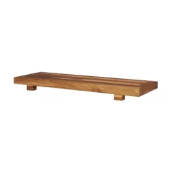 29"x2" Eleganto Teak Wood Bathtub Storage Caddy Natural - EcoDecors