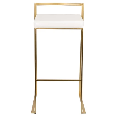 Set Of 2 31.5" Fuji Contemporary Barstools White - LumiSource 5 Set Of 2 31.5" Fuji Contemporary Barstools White - LumiSource - Image 5