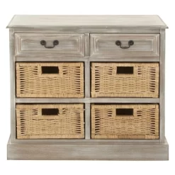 Wood Storage Accent Chest 4 Wicker Basket Drawers Taupe - Olivia & May -Cozy Living Deals Store GUEST 1413bf2a 4425 4e1b a72f 79a34d8c1fb1