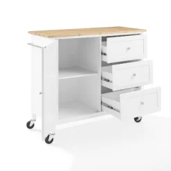 Soren Wood Top Kitchen Island/Cart Natural/White - Crosley -Cozy Living Deals Store GUEST 143a9055 5824 4905 bccc d266dc291111