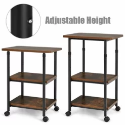 Costway 3-Tier Rolling Adjustable Printer Cart Machine Stand Storage Rack Brown -Cozy Living Deals Store GUEST 1454fd5e 47b9 42b5 9b69 7508f7a65dfd