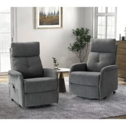 Set Of 2 Gina Mid-century Power Remote Recliner With Metal Base | ARTFUL LIVING DESIGN -Cozy Living Deals Store GUEST 1495c784 4288 4ed1 acfa 026ac9310115