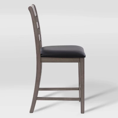 7pc New York Counter Height Wood Dining Set Washed Gray - CorLiving 4 7pc New York Counter Height Wood Dining Set Washed Gray - CorLiving - Image 4