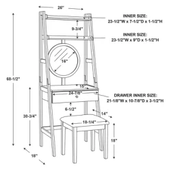 Alaina Leaning Vanity Set White - Linon -Cozy Living Deals Store GUEST 14cb2afb 97ca 45dc 97cb 840474c5b4b8