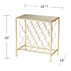 Venwynn Wine Storage Side Table Gold/Gray - Aiden Lane -Cozy Living Deals Store GUEST 155c374b 2d6e 450a abca 9091217a4422