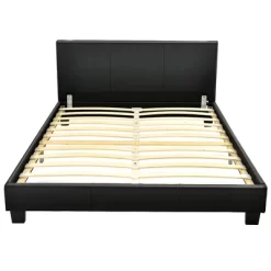 Costway Queen Upholstered Platform Bed Frame With Linen/PU Headboard Wood Slat Gray/Black -Cozy Living Deals Store GUEST 15d74af5 cbc6 418d b83e 0ed01ff3f6ee