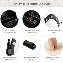 Vanity Table Set Detachable Makeup Table Dressing Desk With Mirror & Cushioned Stool Brown/White/Black 8 Vanity Table Set Detachable Makeup Table Dressing Desk With Mirror & Cushioned Stool Brown/White/Black -Cozy Living Deals Store GUEST 15e19938 4465 4d2d 959c aa592e0fe219