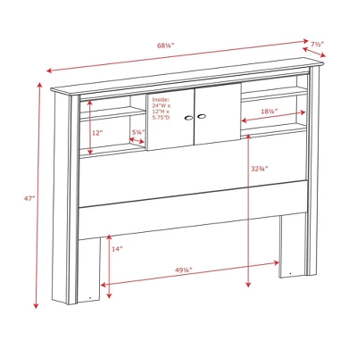 Queen Kallisto Bookcase Headboard With Doors Black - Prepac 4 Queen Kallisto Bookcase Headboard With Doors Black - Prepac - Image 4