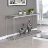 Anne Acrylic Console Sofa Table With Glass Top And Shelf Chrome - Coaster