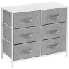 Sorbus Drawer Fabric Dresser For Bedroom And More White/Gray