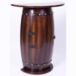 Vintiquewise Rustic Lockable Barrel Shaped Wine Bar Cabinet Wooden End Table 9 Vintiquewise Rustic Lockable Barrel Shaped Wine Bar Cabinet Wooden End Table -Cozy Living Deals Store GUEST 170bed13 2c55 449d a372 e67539ec8846