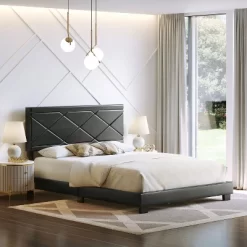 Boyd Sleep Antwerp Faux Leather Platform Bed Frame And Headboard -Cozy Living Deals Store GUEST 1759bbde 3b0a 47e1 a77a 14fa3eff1997