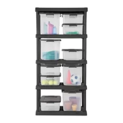 Sterilite 25 Qt ShelfTote Gray Lid Clear Base W/Gray Latches 10 Sterilite 25 Qt ShelfTote Gray Lid Clear Base W/Gray Latches -Cozy Living Deals Store GUEST 17842dc7 f80c 41da 805f 6a2d82422f02