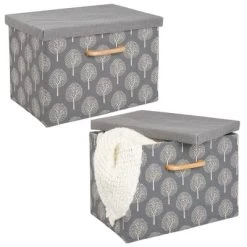MDesign Soft Textured Fabric Home Storage Organizer Box, 2 Pack -Cozy Living Deals Store GUEST 17c58a84 cc04 435d 9823 e9ad3befdf59