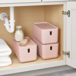 Cade Lidded Storage Bin Blush - IDESIGN -Cozy Living Deals Store GUEST 18366a86 9f1f 4611 939b aa5c2822b048