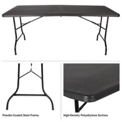 Folding Table Set - Set Of 2 Lightweight Portable Tables - 6-Foot-Long Plastic Tabletops For Camping, Parties, And Dining By Everyday Home (Black) 14 Folding Table Set - Set Of 2 Lightweight Portable Tables - 6-Foot-Long Plastic Tabletops For Camping, Parties, And Dining By Everyday Home (Black) -Cozy Living Deals Store GUEST 186c2d43 6060 4632 a09e 5a2cc1dfe62b
