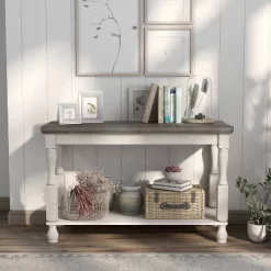Philoree Farmhouse Console Table Antique White - HOMES: Inside + Out