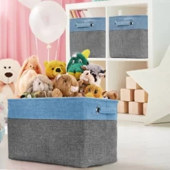 Sorbus 3pk Twill Storage Basket Set Aqua