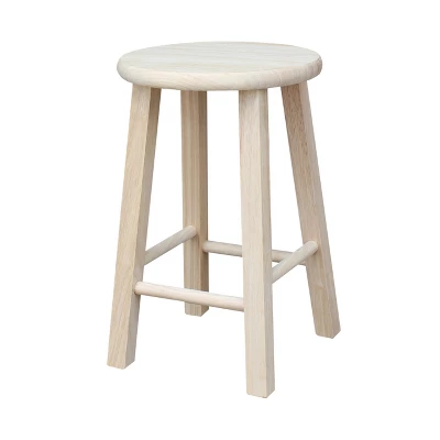 Round Top Barstool Unfinished - International Concepts 6 Round Top Barstool Unfinished - International Concepts - Image 6