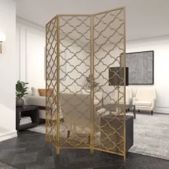 Modern Metal Filigree Room Divider Screen Gold - Olivia & May -Cozy Living Deals Store GUEST 1954aa1f fdb2 4be4 b408 953388509b01