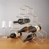 Viski Geo Gold Bottle Wine Rack, Honeycomb Design