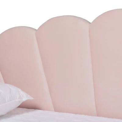 Queen Timila Velvet Fabric Upholstered Daybed Light Pink - Baxton Studio 4 Queen Timila Velvet Fabric Upholstered Daybed Light Pink - Baxton Studio - Image 4