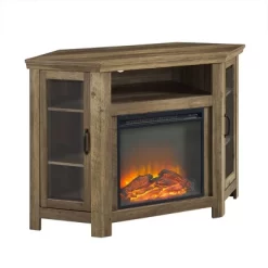 Glass Door Electric Fireplace Corner TV Stand For TVs Up To 50" - Saracina Home -Cozy Living Deals Store GUEST 1a177987 cd72 4111 bc63 9a313ab3bc66