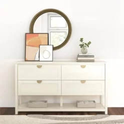 Primrose Wide 4 Drawer Dresser With Lower Shelf - Mr. Kate