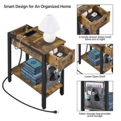 Yaheetech Narrow End Table Side Table With Charging Station -Cozy Living Deals Store GUEST 1a8cc92d 82a9 4955 a503 16a46fba2f77